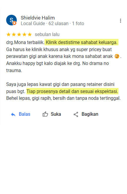 Testimoni_1 Klinik Dentistime